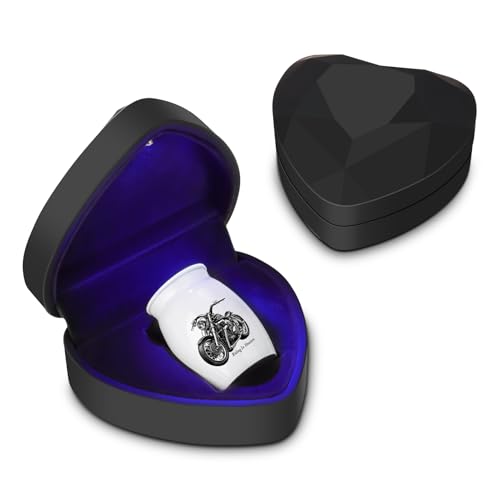 SOITIS Mini Urn for Human Ashes, 1.57 Inches Stainless Steel Urn, Small Urns for Human Ashes Keepsake, Memorial Motorcycle Urn with Black Heart Gift Box, Keepsake for Women Men - Riding in Heaven