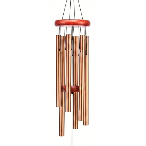 Classic Gold Wind Chimes for Outside Soothing Melodic Wind Chime 26" to Create a Zen Atmosphere. Sympathy/Memorial Gift, Indoor Outdoor Garden Patio Decoration. Heart Shape Design - size: Gold Heart 26''