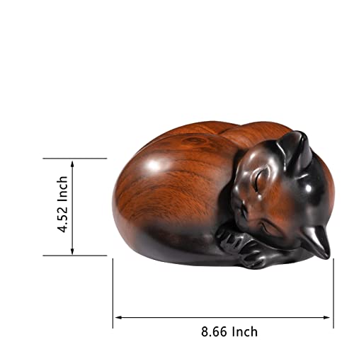 Pet Urns,Sleeping Resin Cremation Cat Urn, Cat Urns for Ashes, Small Animal Urn - color: Cherry