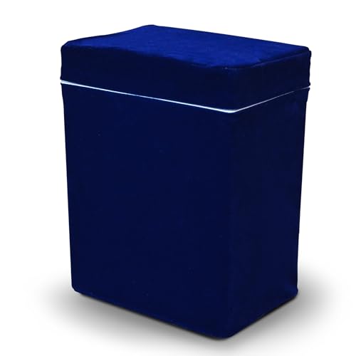 Velvet Urn Bag with TSA Approved Cremation Container | Holds Cremated Ashes of Human Adult | For Use in a Niche or Ground Burial | Fits the Crowne Burial Urn Vault (Navy) - color: Navy