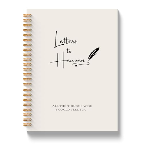 Letters to Heaven Notebook Journal 5.5x8.3, Grief Journal for Women, Memorial Sympathy Gifts for Loss of Loved One, Remembrance Bereavement Gifts Spiral Hardcover Notebook - color: Letters Heaven