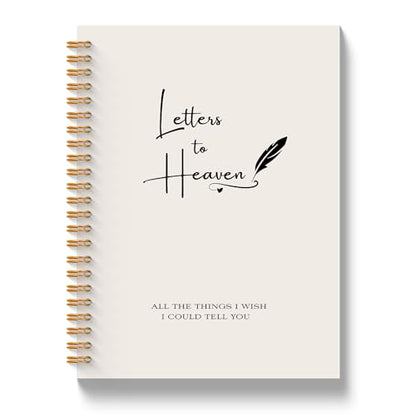 Letters to Heaven Notebook Journal 5.5x8.3, Grief Journal for Women, Memorial Sympathy Gifts for Loss of Loved One, Remembrance Bereavement Gifts Spiral Hardcover Notebook - color: Letters Heaven