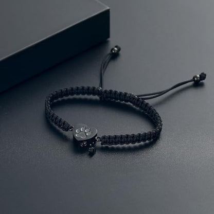 Cremation Bracelet for Pets Ashes Cat Dog Heart Paw Print Pendant Bangle Stainless Steel Memorial Urn Bracelet Cremation Jewelry - color: Black