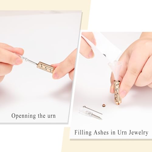 Oinsi Pet Urn Necklace for Ashes Stainless Steel Cremation Jewlery Paw Print Keepsake Memorial Ashes Necklace for Dogs Cats - color: Rose Gold