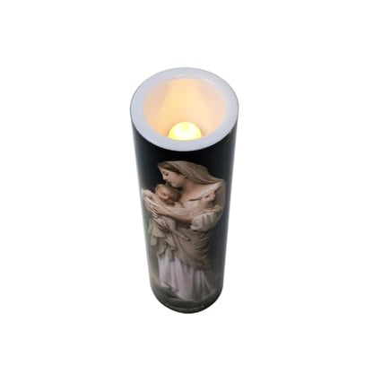 L'Innocence. LED Flameless Devotion Prayer Candle, Religious Gift, 6 Hour Timer for More Hours of Enjoyment and Devotion! Dimensions 8.1875" x 2.375"