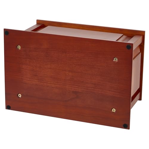 Handcrafted Solid Cherry Wood Funeral Cremation Urn Box for Human Ashes | Lacquered Finish,Funeral,Large capacity up to 220 Cubic Inches