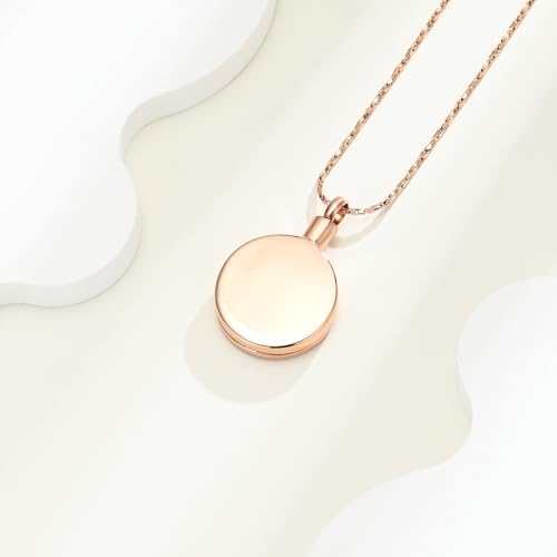 Tree of Life Teardrop Urn Necklace for Ashes Teardrop Crystal Cremation Jewelry Celtic knot Ashes Pendant Stainless Steel Keepsake Memorial Jewelry for Women Men - color: B-Rosegold