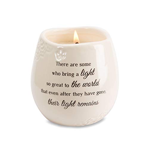 Pavilion Gift Company Ceramic Candle Bundle - In Memory Light Remains (8 oz) + Gone Yet Not Forgotten (8 oz)