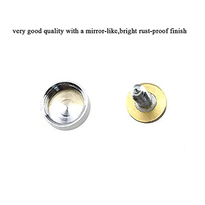 Hahiyo 10mm Diameter Mirror Screws Brushed Stainless Steel Solid Easy Install Brass Washer Decorative Caps Fasteners Nails Silver 20 Pairs for Bathroom Mirrors Panels Kitchen Ceiling Arts Crafts - size: 10mm-20sets-Silver