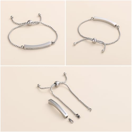 Minicremation Shiny Crystal Cremation Bracelet for Ashes for Women Cube Urn Bangle Locket Ash Holder Memorial Jewelry Bracelet Keepsake Gift - color: Silver