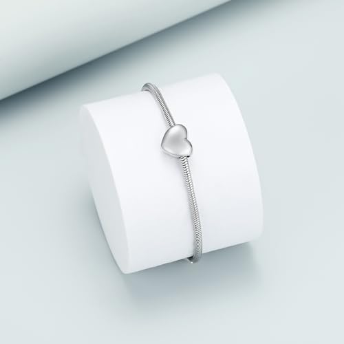 Imrsanl Heart Urn Bracelet for Ashes Cremation Jewelry for Women - color: Silver