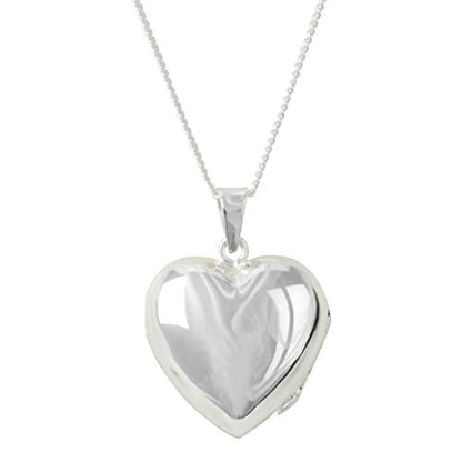 Sign From Heaven Women's Silver-Plated Heart Locket 18 Inch Necklace with Engraved Cardinal