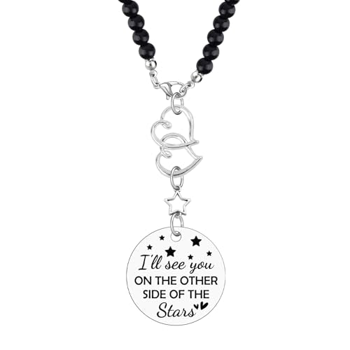 Memorial Gifts Rearview Mirror Hanging Ornament Sympathy Memorial Gifts for Loss of One Bereavement Present for Mom Dad Grandma Grandpa Pet Car Mirror Charm Remembrance Keepsake - color: Star Themed Memorial Car Charm Style3