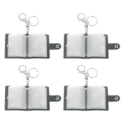 uxcell Mini Photo Keychain DIY Small Memory Key Ring Picture Book for Family - color: Black