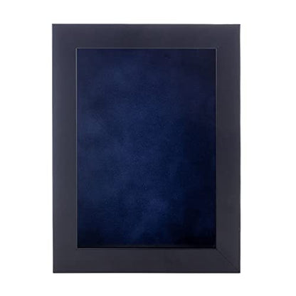 16x20 Shadow Box Frame Black Wood | with a 3/4" Usable Display Depth | Includes a Navy Blue Real Suede Texture Acid-Free Backing Board, UV Resistant Acrylic, and Hanging Hardware