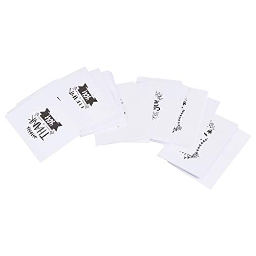 Amazon Basics Thank You Cards and Envelopes, Black and White, 4" x 6", 48 Count - size: 4 inches by 6 inches
