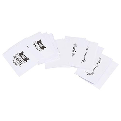 Amazon Basics Thank You Cards and Envelopes, Black and White, 4" x 6", 48 Count - size: 4 inches by 6 inches