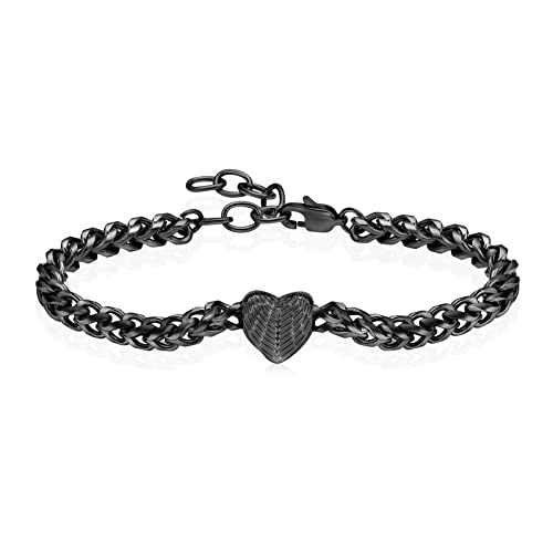 Heart Urn Link Bracelet for Ashes for Women Stainless Steel Cremation Jewelry Adjustable Keepsake Bangle Memorial Gift - color: B