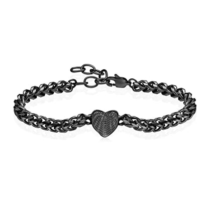 Heart Urn Link Bracelet for Ashes for Women Stainless Steel Cremation Jewelry Adjustable Keepsake Bangle Memorial Gift - color: B