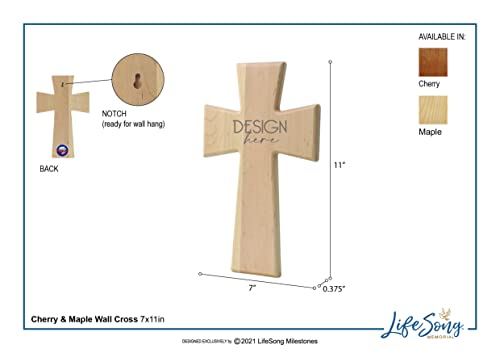 LifeSong Milestones Custom Memorial Wooden Cross 7x11 I Carried You (Dove) Condolence Funeral Remembrance in Loving Memory Bereavement Gift for Loss of Loved One (Maple) - color: Maple