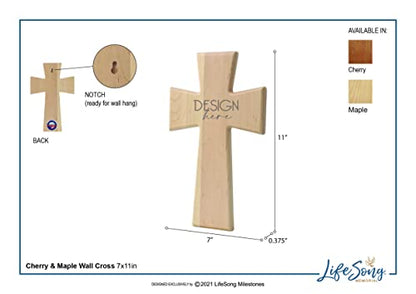 LifeSong Milestones Custom Memorial Wooden Cross 7x11 I Carried You (Dove) Condolence Funeral Remembrance in Loving Memory Bereavement Gift for Loss of Loved One (Maple) - color: Maple