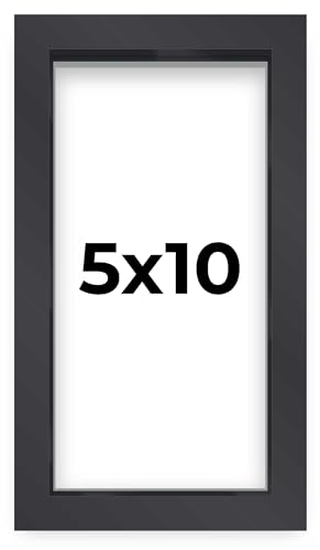 5x10 Shadow Box Frame Contemporary Black Finish | 3/4" Depth of Usable Space| Interior Size 5x10 or 10x5 in| UV Resistant Acrylic, Acid-Free Backing, Wall Hangers | Made in USA - size: 5x10
