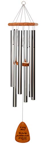 In Loving Memory 30-inch Windchime, Silver w/The Lord Bless You and Keep You… - color: Silver