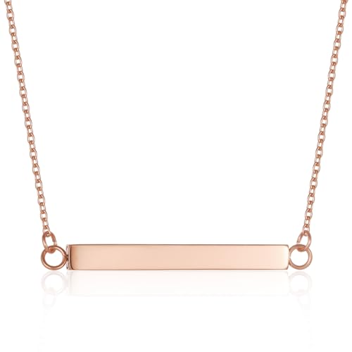 Horizontal Bar Urn Necklace For Ashes For Women | stainless steel , double ashes holder , engravable ,memorial jewelry,cremation pendant - color: Rose Gold