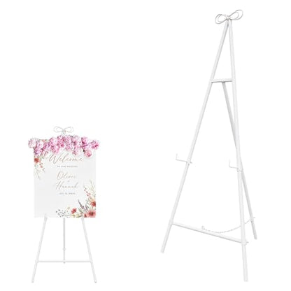 Easel Stand for Sign, Adjustable Easel Stand for Display, Metal Easel Display Stand Heavy Duty, White - color: White
