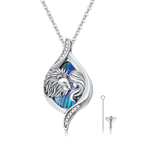 Cremation Jewelry for Ashes 925 Sterling Silver Memorial Pendant Urn Necklaces for Ashes Necklace for Women - style: Lion Urn Necklace