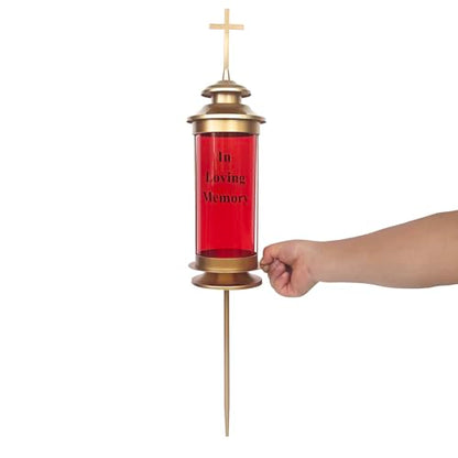 Beautiful Candle Lamp Memorial Lantern Eternal Lights for Graves for Easter Grave Decorations for Cemetery with Cross Lights and Garden Stakes - style: Light A2