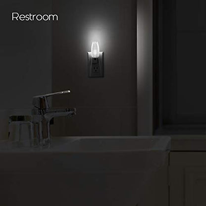 Emotionlite Plug-in LED Night Light Dusk-Dawn Sensor Neutral White 6 Pack | Neutral white sensor night light, ideal for nursery, bedroom, bathroom, hallway, stairs & kitchen - size: 6 Pack Neutral White