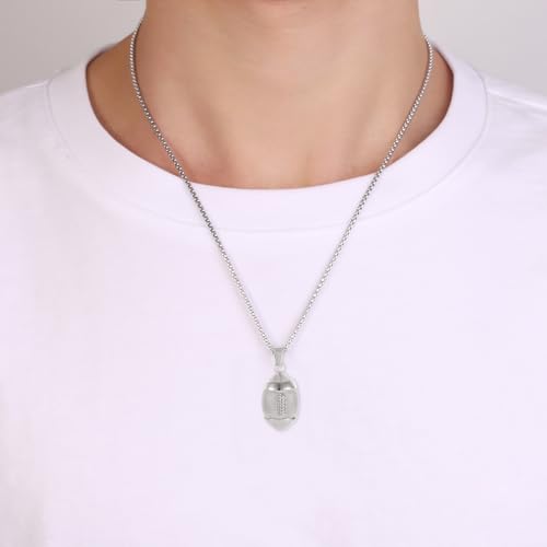 America Football Urn Necklace For Ashes For Men Stainless Steel Rugby Cremation Jewelry Hold Human Ashes Keepsake Neckace Engravable Memorial Of Loved Ones - color: Customize