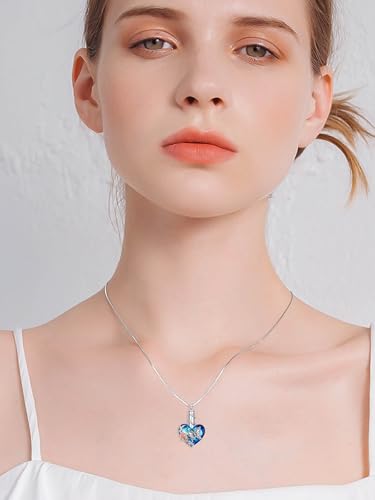 WINNICACA Silver Cremation Urn Necklaces for Ashes of Loved Ones - style: Rose Butterfly Crystal Necklace