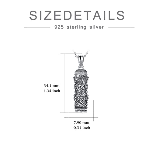 TOUPOP Tree of Life Cremation Jewelry Urn Necklace for Ashes for Women Men 925 Sterling Silver Cylinder Urn Pendant Necklaces for Human Ashes of Loved Ones Keepsake Memorial Gifts - style: 4-Dragonfly