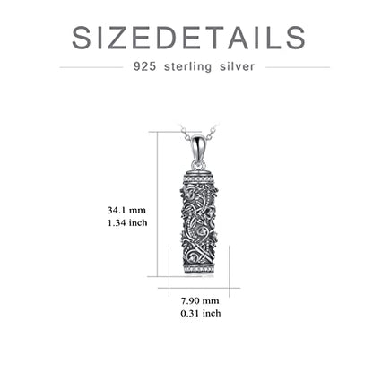 TOUPOP Tree of Life Cremation Jewelry Urn Necklace for Ashes for Women Men 925 Sterling Silver Cylinder Urn Pendant Necklaces for Human Ashes of Loved Ones Keepsake Memorial Gifts - style: 4-Dragonfly