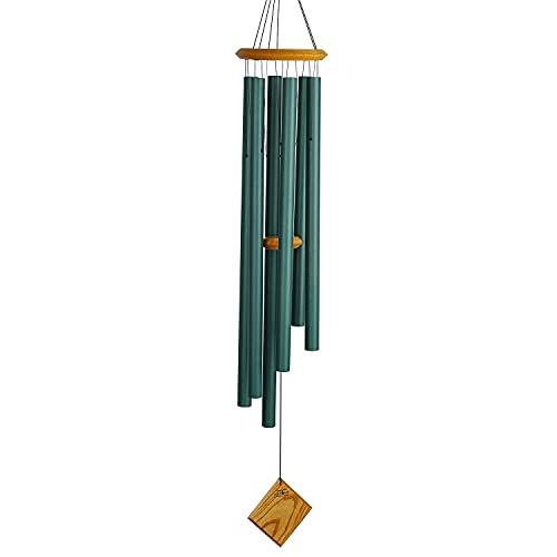 Woodstock Chimes Neptune Wind Chime for Outside 54" Large Verdigis, Deep Tone Sound for Outdoor Garden, Patio, Porch Decor, Encore Collection DCV54 - color: Verdigris