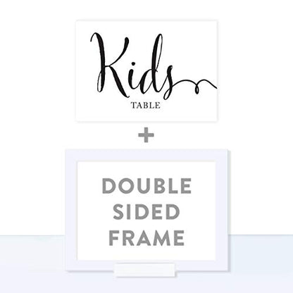Andaz Press Wedding Framed Party Signs, Formal Black and White, 5x7-inch, Kids Table Sign, 1-Pack, Includes Frame - color: Activity Kids Table