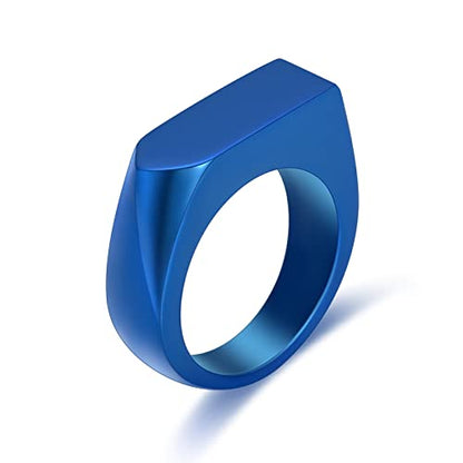 Minicremation Cremation Jewelry for Ashes Geometry Simple Style Memorial Urn Ring Ashes Holder with Fill Kit Keepsake Cremation Ring for Men - color: Blue