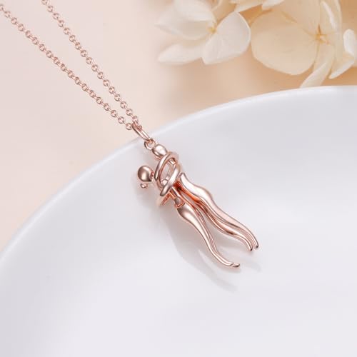 FLYOW S925 Sterling Silver Best Friend Couple Pendant Friendship Sun Moon Lotus Yin Yang Matching Bff Necklace for Women Jewelry - style: Entire rose gold