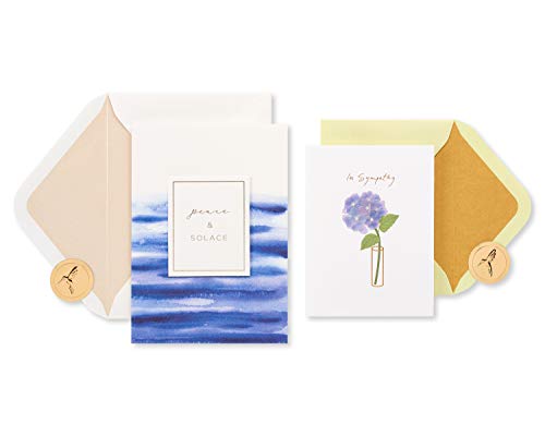 Papyrus Sympathy Cards with Envelopes, Vase and Peace (2-Count) - color: Vase and Peace