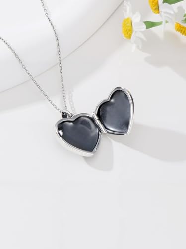 Poiuy Heart Locket Necklace for Women Photo Locket Necklace Gifts For Women | That Holds Pictures Locket Jewelry Anniversary Birthday Christmas Memento Gifts for Mom Daughter Women Girlfriend Sister - style: 06-rose