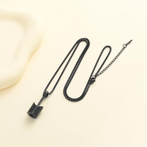Car Parts Stainless Steel Piston Cremation Urn Necklace For Men Keepsake Memorial Jewelry Hold Ashes - color: Customize-Image