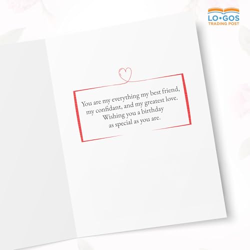 Logos Trading Post Christian Happy Birthday Card - To the love of my life, may your birthday be as bright as your smile - Gift Cards for Women with Love Quote