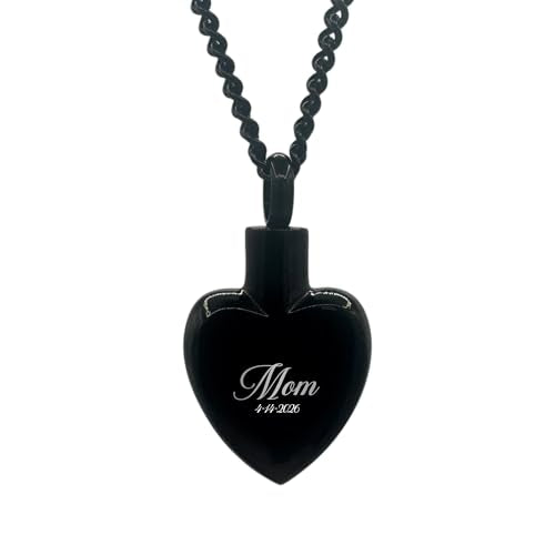 Personalized Cremation Urn Necklace Jewelry for Ashes with Lobster Clasp, Curb Chain, Extender, Funnel Kit, Custom Keepsake Necklace for Human Remains and Cremains - color: Spade