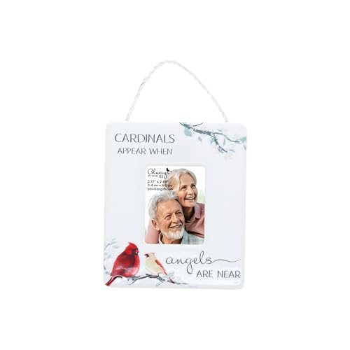 Pavilion Gift Company - Cardinals Appear - 3.5" Ceramic Picture Photo Frame Grief Memorial Remembrance Loss Bereavement Home Desk Decor