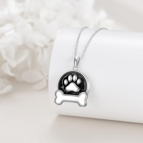 TIGER RIDER Pet Paw Necklace 925 Sterling Silver Cross Infinite love Necklace Pendant Pet Jewelry Gift for Dog Cat Lovers - style: Dog Paw