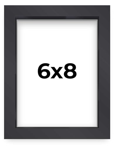 6x8 Shadow Box Frame Contemporary Black Finish | 3/4" Depth of Usable Space| Interior Size 6x8 or 8x6 Inches| UV Resistant Acrylic, Acid-Free Backing, Wall Hangers | Made in USA - size: 6x8