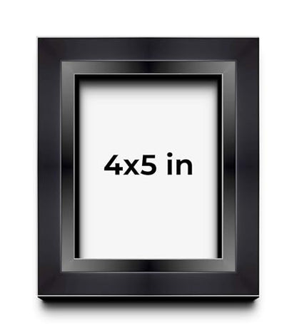 4x5 Inch Shadow Box Black Beveled Display Frame | 1.5 Inches Deep | 1 Inch Wide Moulding | Includes Shatter Resistant Acrylic Plexiglas, Acid-Free Backing and Hanging Hardware - size: 4x5