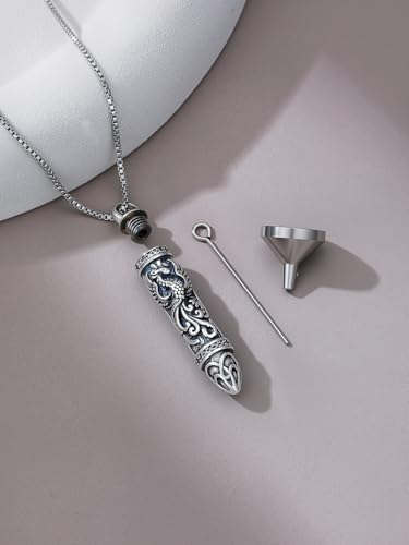 JKR Keepsake Urn Necklace for Ashes Cremation Jewelry Memorial Gift - style: 10-Bullet-Phoenix